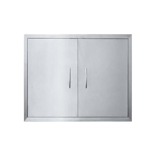 Image of JIE JIN 26" W X 24" H Outdoor Kitchen Doors Double Doors Thickened 304 Brushed Stainless Steel BBQ Access Door BBQ Island Doors Outdoor Kitchen Accessories Door for Outdoor Kitchen BBQ Island
