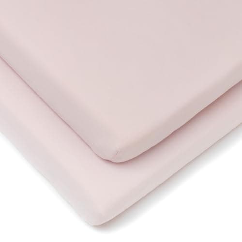 Image of Clair de Lune 2 Pack Fitted Jersey Cotton Pram/Crib Sheets 90 x 40 cm (Pink)