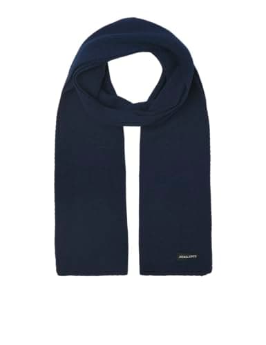Image of JACK & JONES NOS Men's Jacdna Knit Scarf Noos Scarf, Blue (Navy Blazer Navy Blazer), One size