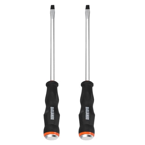 Image of sourcing map 2Pcs Magnetic Slotted Screwdriver SL8 x 190mm CR-V Steel Go-Thru Flat Screwdrivers with Striking Cap for Industry and Automobile Repair