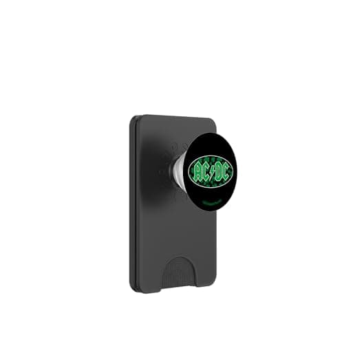 Image of AC/DC Shamrock Oval Classic Logo Kelly Green PopSockets PopWallet for MagSafe