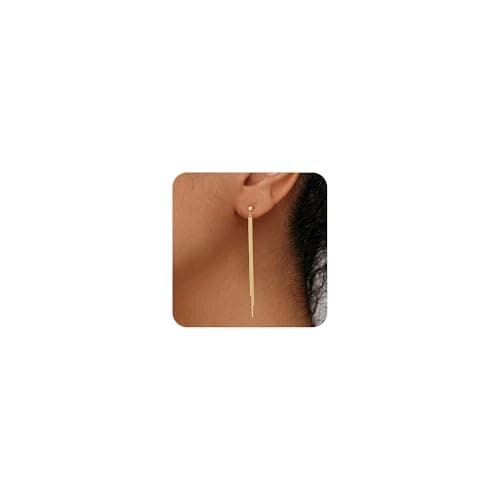 Image of HANLI Gold Snake Dangle Earrings for Women Trendy S925 Sterling Silver Statement Drop Earrings Dainty CZ Wedding Dangling Earrings Jewelry