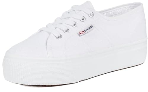 Image of Superga Womens Platform Trainers Canvas White 4.5 UK