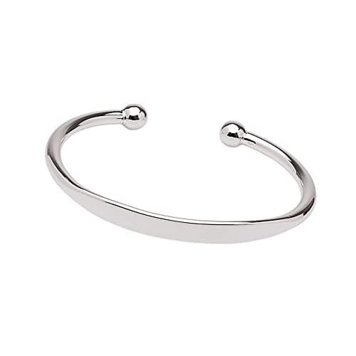 Image of Treasure Bay Men's Solid 925 Sterling Silver Torque Bangle Bracelet - Plain Cuff Bar Silver Bracelet for Men