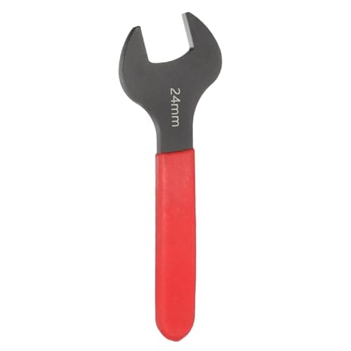 Image of sourcing map Single Open End Wrench 24mm Metric 15 Degree Offset Angle U-Shaped Open Ended Spanner Small Flat Head Blackening Wrench with Red Shank for Automotive Repair Furniture Assembly