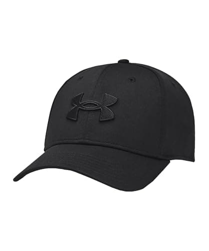 Image of Under Armour Men's Blitzing, Moisture-Wicking Baseball Cap with Stretch-Fit Design, Comfortable Men's Cap with Built-in Sweatband Black