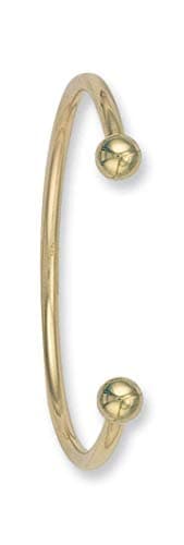 Image of J R Jewellery Gold Torque Bangle Men's Gents Solid Gold 9 Carat Yellow Gold Bracelet Hallmark