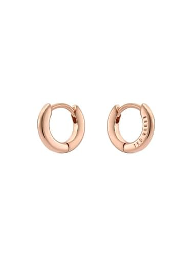 Image of Ted Baker Crisete Logo Hoop Earrings (10mm) For Women (Rose Gold)
