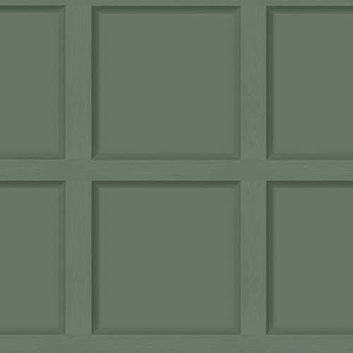Image of Holden Decor Modern Wood Panel 3D Effect Wooden Panelling Wallpaper Feature Wall 10m Roll [Green 12982]