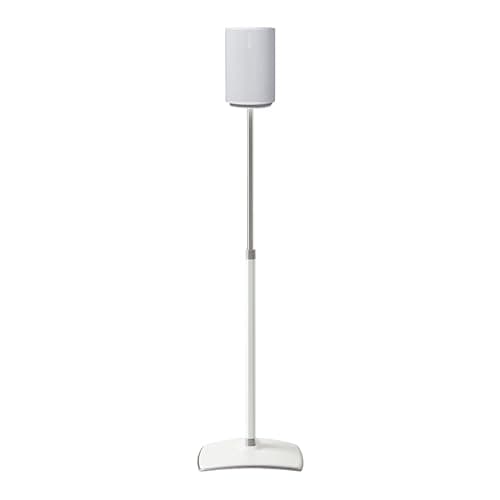 Image of Sanus Speaker Stand for Sonos Era 100 Speakers - Height Adjustable with Easy 3 Step Installation - Rubber Feet and Carpet Spikes - White