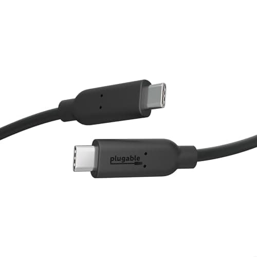 Image of Plugable 10Gbps USB C to USB C Cable, 3.3 feet (1 Meter), 5A, USB-IF Certified, USB 3.1 Gen 2 Type-C - Driverless