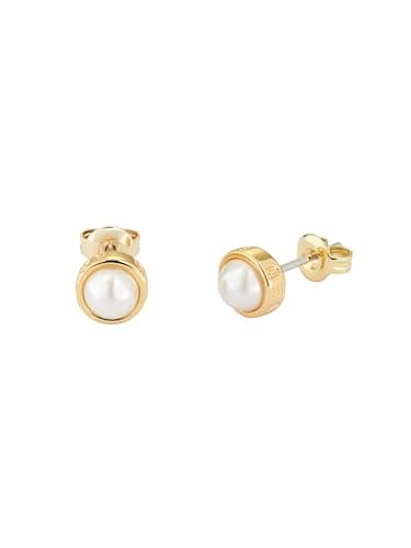 Image of Ted Baker Sinaa Pearl Stud Earrings For Women (Gold Tone/Pearl)