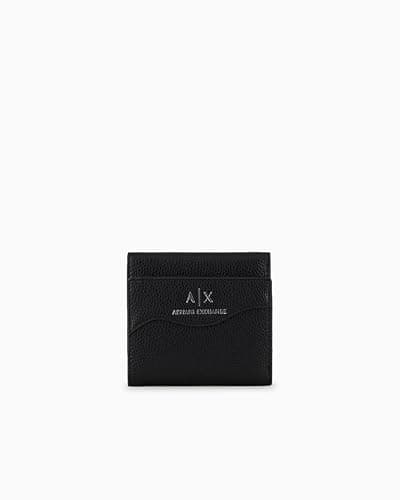 Image of Armani Exchange Wave, Women's Bi-Fold Wallet, Black,