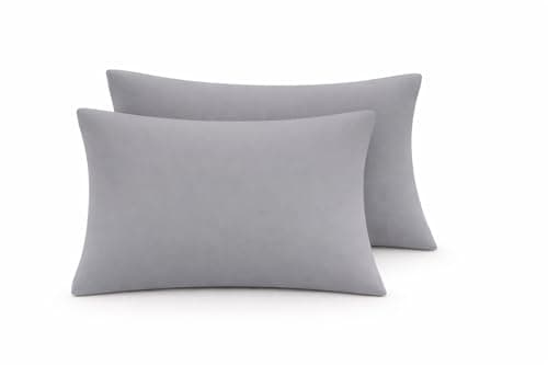 Image of AIMANE Housewife Pillowcase Pair Easy Care Wrinkle Resistant Grey Ultra Soft Luxury Microfiber