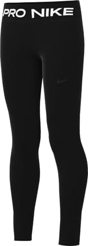Image of NIKE Girls Pro Leggings, Black White, S EU