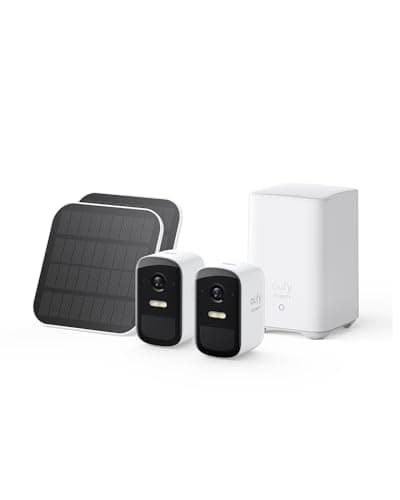 Image of eufy Security eufyCam 2C Pro 2+1 Kit with Solar Panel 2W, Wireless Home Security System with 2K Resolution, 180-Day Battery Life, HomeKit Compatibility, IP67, Night Vision, and No Monthly Fee.
