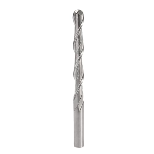 Image of sourcing map 2pcs Ball Nose End Mill 6mm Diameter 52mm Cutting Length 6mm Shank High Speed Steel 2 Flutes Spiral Upcut CNC Router Bits