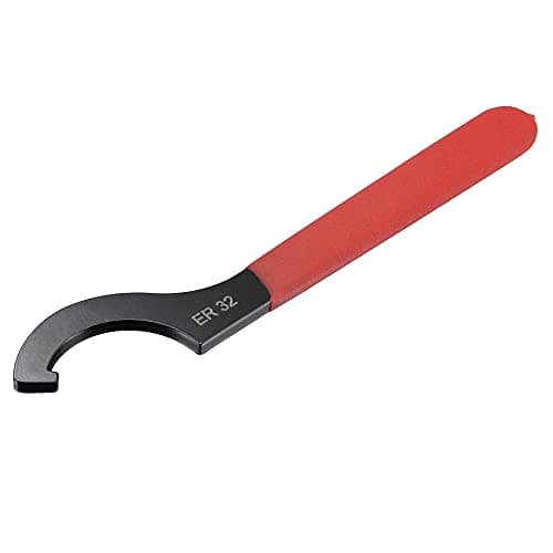 Image of sourcing map C Hook Spanner Wrench for Lathe Clamping ER32 Collet Chuck Nut with Red Non-Slip Handle