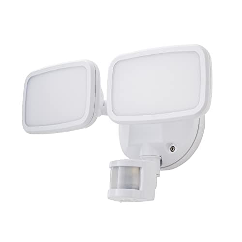 Image of LITECRAFT Alma Outdoor Twin 20 Watt Integrated LED Floodlight with PIR Motion Sensor - White