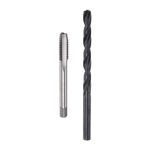 Image of sourcing map Tap and Drill Bit Set, 5/16-18 UNC Thread Tap & 17/64" Black Oxide Twist Drill Bit, Straight Flute Tap Tapping Threading Repair Tool Kit