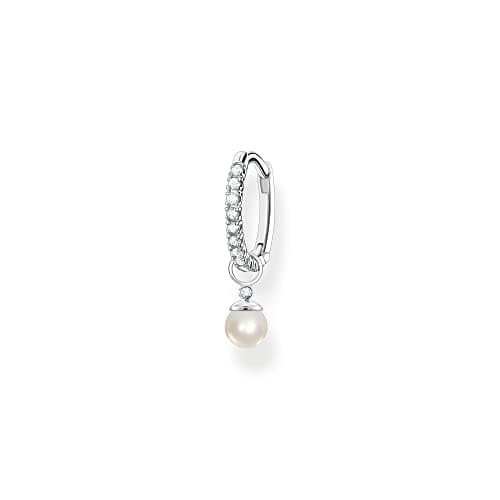 Image of THOMAS SABO Single hoop earring with pearl pendant silver 925 Sterling Silver