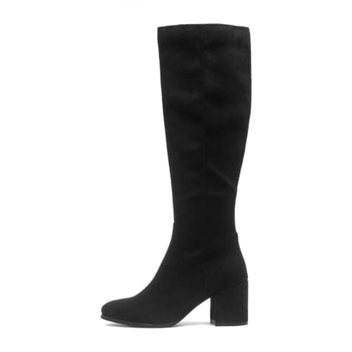 Image of Lilley Womens Black Heeled Knee High Boot - Size 4 UK - Black