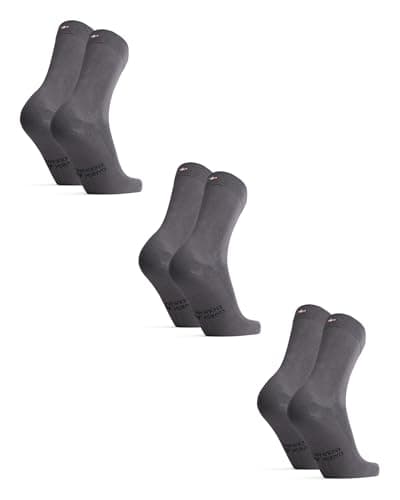 Image of DANISH ENDURANCE Bamboo Socks, Breathable Anti Sweat Socks, for Men & Women, Unisex, 6 Pack, Grey 3-pack, 9-12