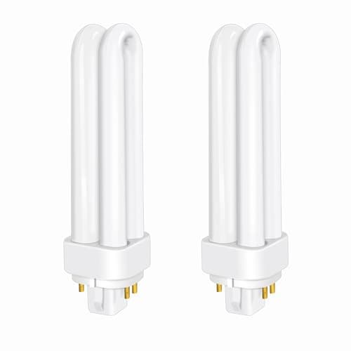 Image of Akynite 13W Energy Saving 4 Pin Compact Fluorescent Lamp, CFL G24q-1 4 Pins, 830 Warm White 2700k, 850LM, 2U Shape, AC 220-240V, 2pcs (protrusions are Aligned)