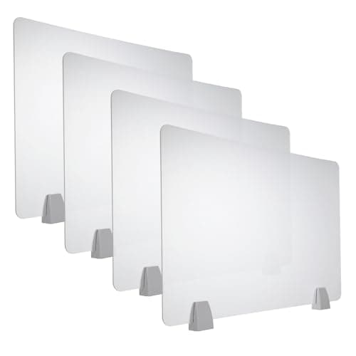 Image of PATIKIL 40x60cm Desk Divider,4Set Desk Privacy Panel Acrylic Office Partition Boards Table Testing Dividers Panel Sneeze Guard Protective Shield for Office Kitchen Sink,Frosted Transparent
