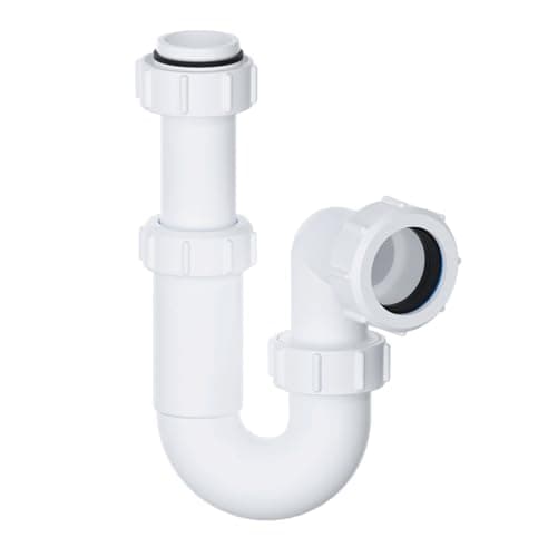 Image of PlumbEZ Adjustable Swivel P Trap with Anti-Slip Ring, Telescopic Sink Trap, 32mm (1.1/4") Multi-fit Sink Waste Kit, BS EN2574-1 Compliant Waste Pipe U Bend