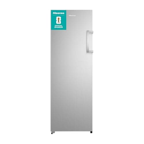 Image of Hisense FV298N4ACE Tall Freestanding Freezer 240 Litre Capacity Total No Frost with LED Display 59D x 59.5W x 172H cm - Stainless Steel, Silver