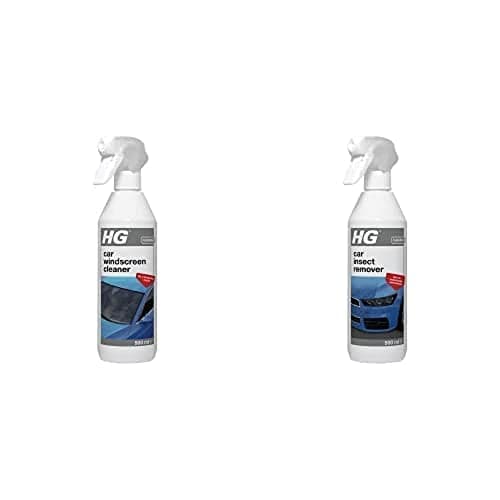 Image of HG Car Windscreen Cleaner, Streak Free Shine, Professional Formula, Windows & Interior or Exterior Glass – 500ml Car Insect Remover, Removes Stains & Residue from Bonnets, & More – 500ml Spray