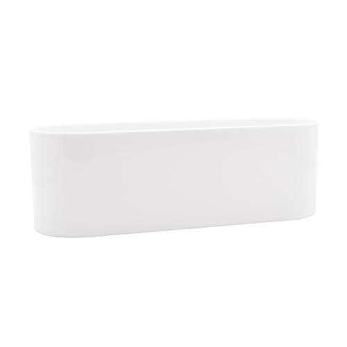 Image of Royal Imports 4" x 12" White Acrylic Oval Flower Vase Decorative Centerpiece for Home or Wedding Non Fragile Plastic