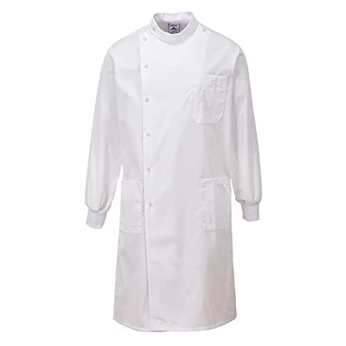 Image of Portwest C865 Howie Texpel Finish Lab Coat with Pockets - Water Repellent Durable Lab Workwear Jacket, White, L