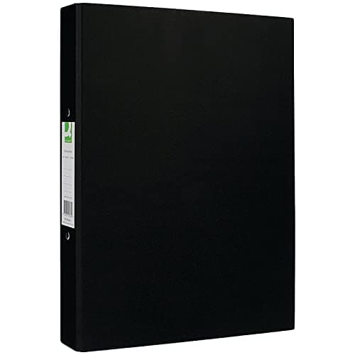 Image of Q-Connect 2 Ring 25 mm Paper Over Board Black A4 Binder (Pack of 10)