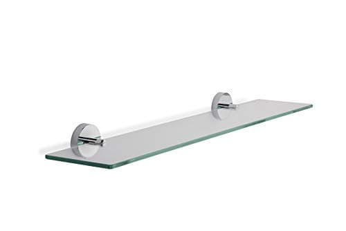 Image of Croydex QM411441 Pendle Flexi-Fix Glass Shelf, Silver