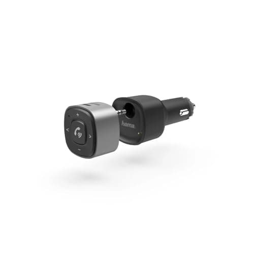 Image of Hama Bluetooth Receiver for Car Radio with Hands-Free Kit and Car USB Charger 12 V (AUX Bluetooth Adapter Audio with 3.5 mm Jack Plug, Up to 7 Hours Wireless Music Playing, 5.5 Hours Calls)