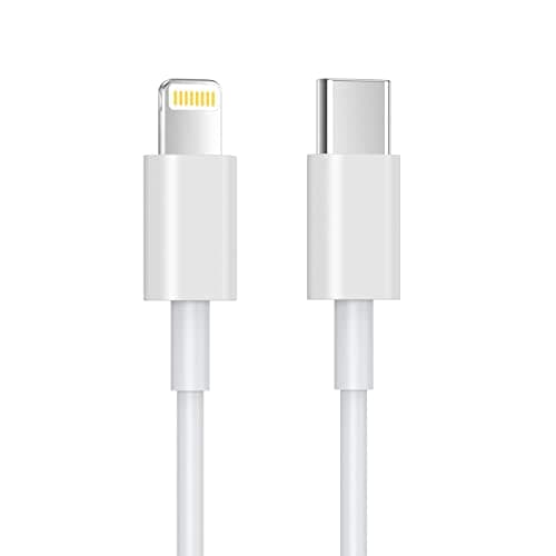 Image of Cybist Basics Range - USB C to Lightning Compatible Cable – 1 Metre, White – Compatible with Apple iPad, iPhone 14 Series, iPhone 13 Series, 12, 12 Mini, 12 Pro Max, 11, XS, X, XR, SE And More.