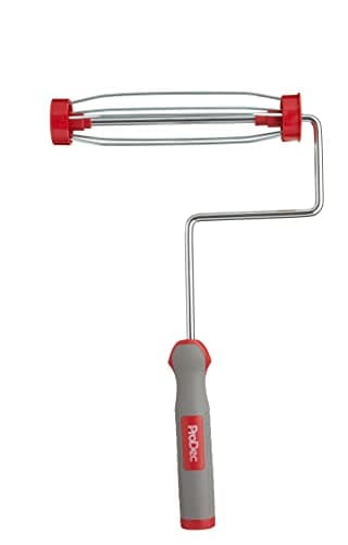 Image of ProDec 9 inch x 1.75" Soft Grip Handle Heavy Duty Trade Professional Paint Roller Frame with Screw Fitting for Extension Poles, 9" x 1.75" 5 Wire Cage