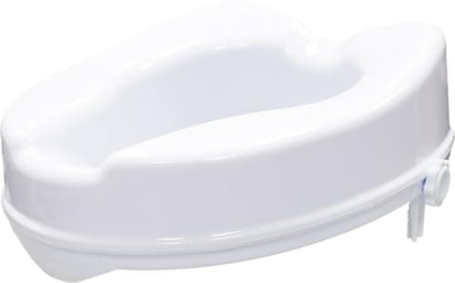 Image of Aidapt Raised Toilet Seat 4 Inch (10 cm) – Toilet Riser for Elderly, Disabled, Post‑Surgery Recovery & Mobility Support – Lightweight, Hygienic Bathroom Aid – Fits Standard Toilets – 190 kg Capacity
