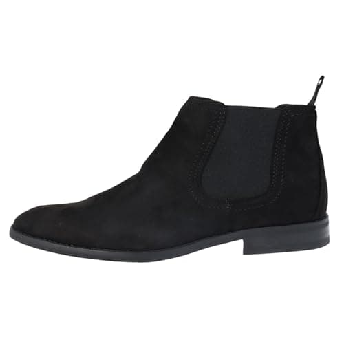 Image of TruClothing Men's Boots Slip On Suede Leather Lined Chelsea Ankle Shoes - Black 10 UK