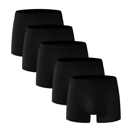 Image of Anntry Men’s Boxer Shorts 5 Pack – Soft Stretch Breathable Quick-Dry Underwear Trunks, Mid-Rise for Sport & Everyday Wear, S–XXL Black