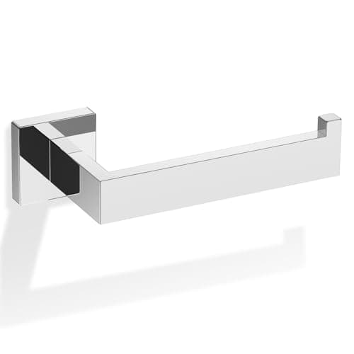 Image of HITSLAM Chrome Toilet Roll Holder Wall Mounted SUS 304 Stainless Steel Toilet Paper Holder for Bathroom Rustproof Waterproof Rotateproof Toilet Tissue Holder Square