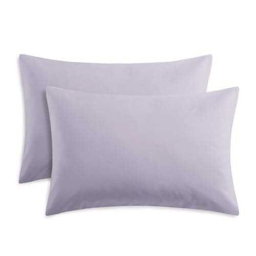 Image of RUIKASI Lavender Pillow Cases 2 Pack - Purple Plain Pillowcases with Envelope Closure Breathable Premium Brushed Microfiber Set of 2 Pillow Covers Standard 50x75 cm