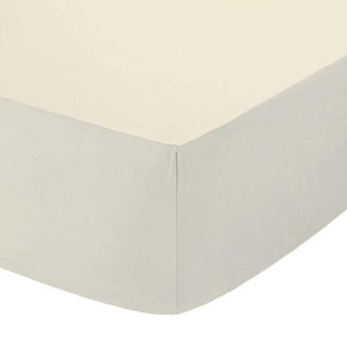 Image of 16"(40cm) Extra Deep Fitted Sheet King Size Cream 100% Cotton 200 Thread Count Fitted Sheet(King, Cream)