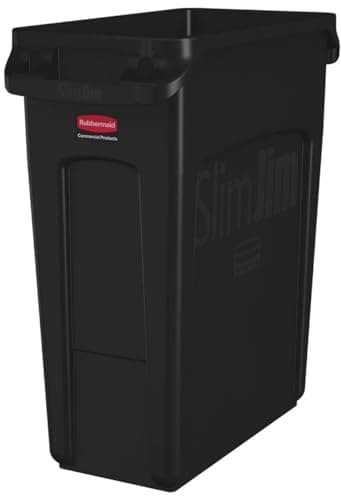 Image of Rubbermaid Slim Jim Rubbish Bin, 60L, Black
