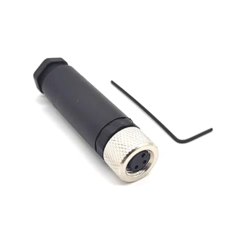 Image of Elecbee M8 3 Pin Female Circular Connector Sensor, IP67 Straight A Code Field Assembly Cable Connector 8mm Thread Locking Aviation Plug Waterproof Industrial Connector Unshiled for Outdoor Use