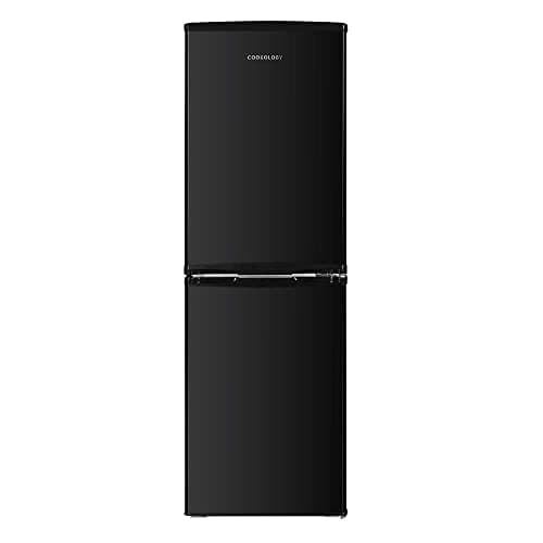 Image of Cookology CFF1425050 Static 142 Litre Freestanding 50/50 Fridge Freezer, Adjustable Temperature Control and Legs, Reversible Doors, Efficient LED Light, 4 Star Freezer Rating - in Black
