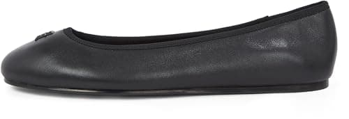 Image of Tommy Hilfiger Women’s Hardware Leather Ballet Pumps, Black (Black), 7