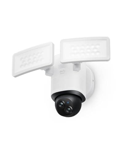 Image of eufy Security Floodlight Camera E340 Dual Cameras Wired Outdoor Security Camera, 3K Resolution, Pan & Tilt, 24/7 Recording, Dual-Band Wi-Fi, 2,000 Lumens, HomeBase S380 Compatible, No Monthly Fee